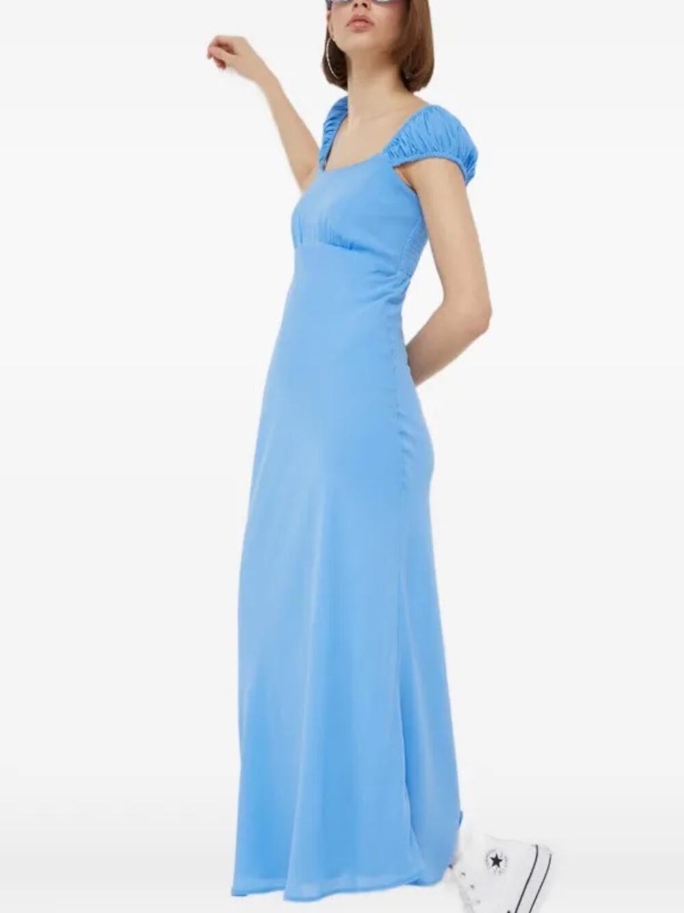 Abercrombie Gathered Sleeve Maxi Dress Size XL Wedding Party Regency Bridgerton